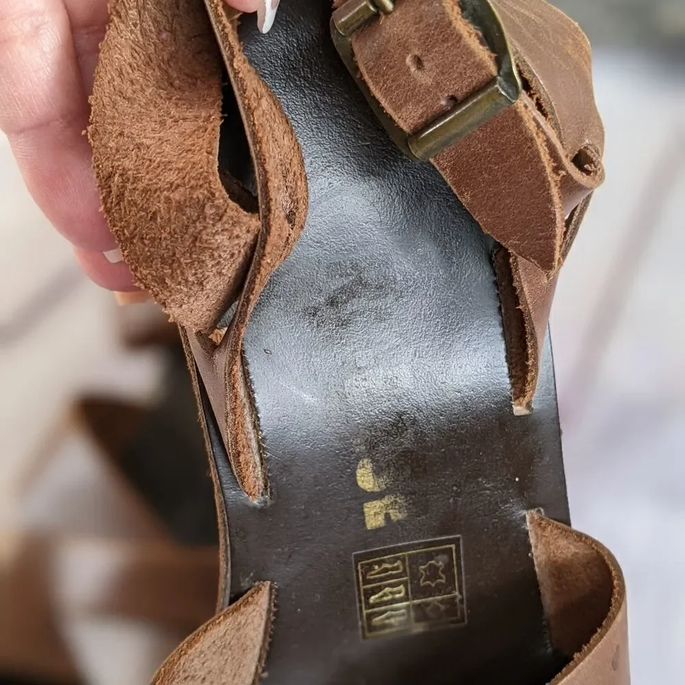 Kork-Ease AVA CLASSIC Natural Vachetta Leather Platform Wedge Sandals - Picture 8 of 10